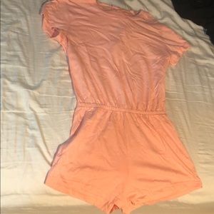 Coral pink vintage inspired romper